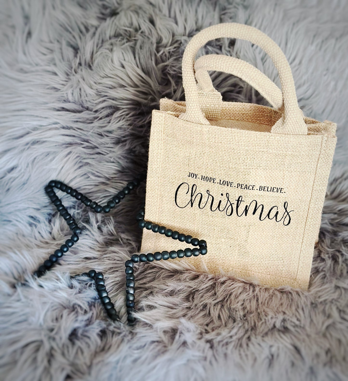 Jutetasche JOY, HOPE, LOVE, PEACE, BELIEVE Christmas
