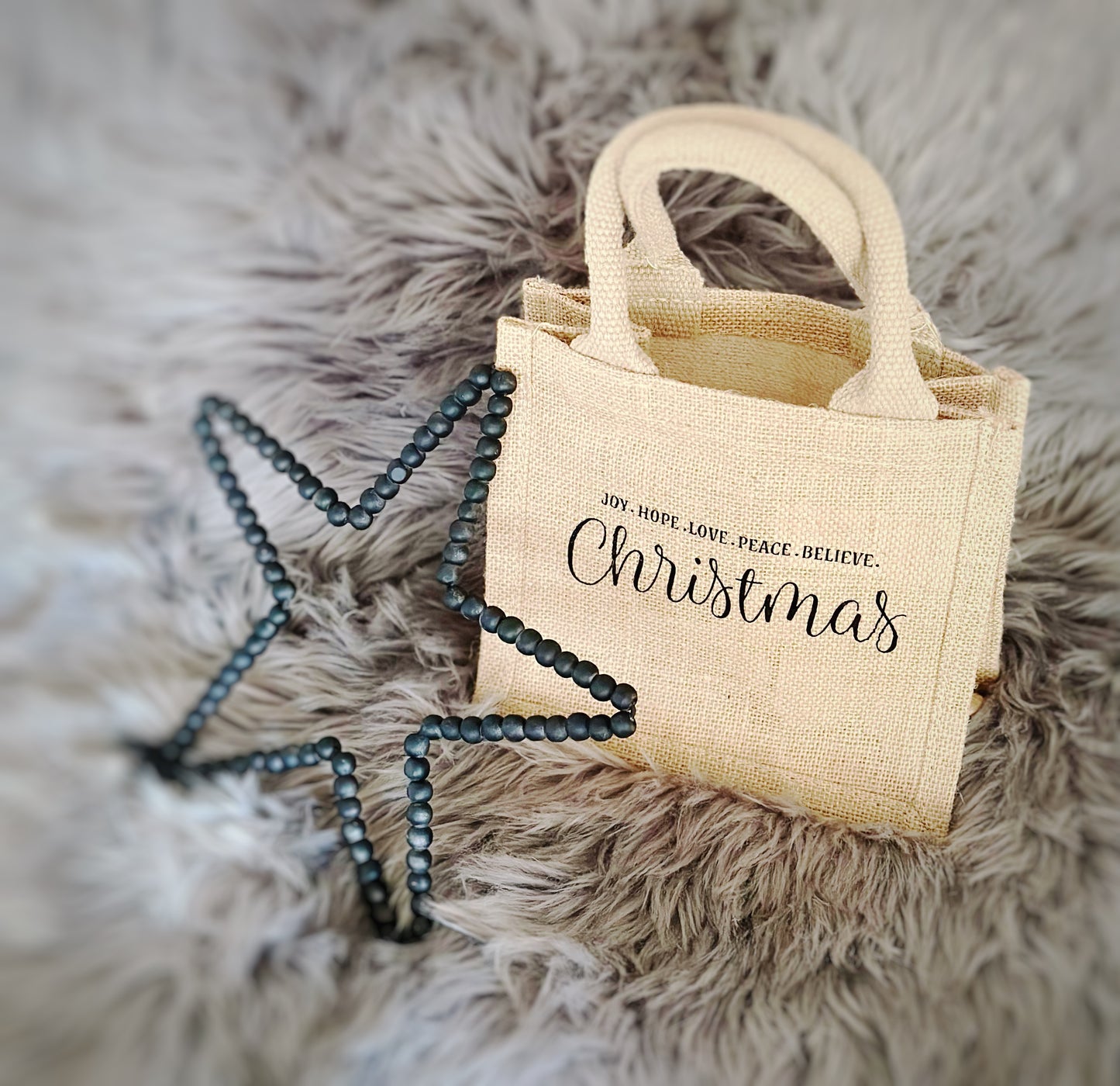 Jutetasche JOY, HOPE, LOVE, PEACE, BELIEVE Christmas