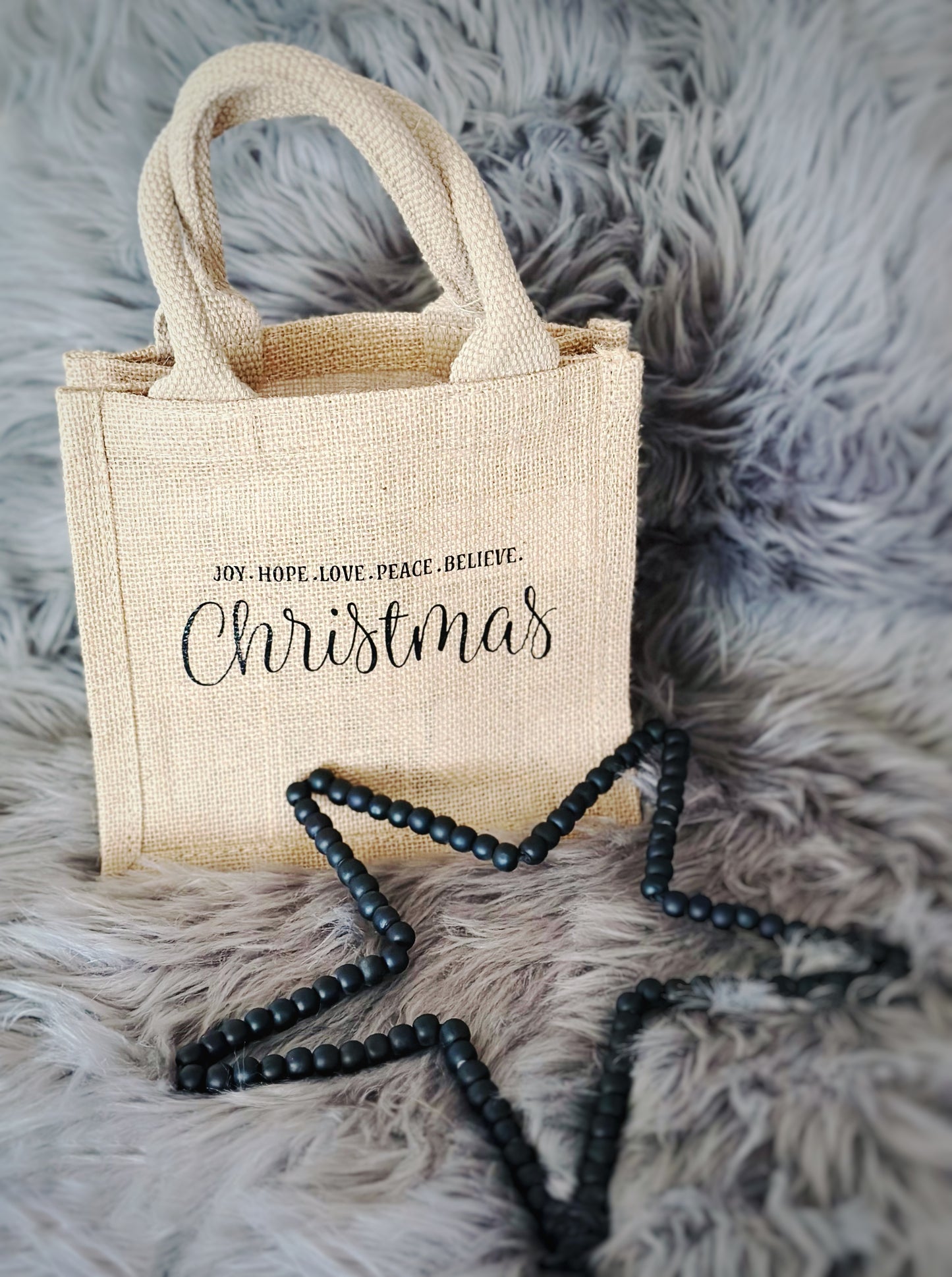 Jutetasche JOY, HOPE, LOVE, PEACE, BELIEVE Christmas